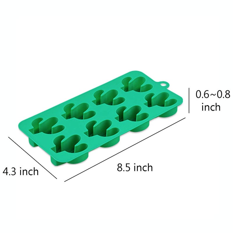 KRLIFCSL Candy Molds Ice Cube Trays Chocolate Molds, Silicone Molds Including Cactus, Flamingo, Coconut Tree & Pineapple for Making Ice, Jelly, Chocolate, Soap, Pack of 4 with 2 Droppers. (Multicolor) - Image 2